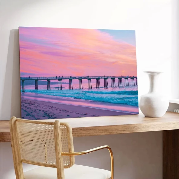 Pastel Günbatımı Kanvas Tablo - Resim 3