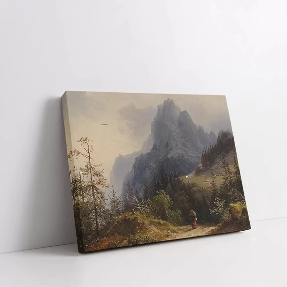 Dağ Eteklerinde Kanvas Tablo - Resim 2