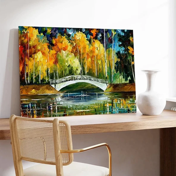 Renkli Orman Yansıması Kanvas Tablo - Resim 3