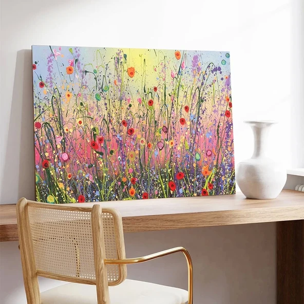 Çiçek Tarlası Kanvas Tablo - Resim 3