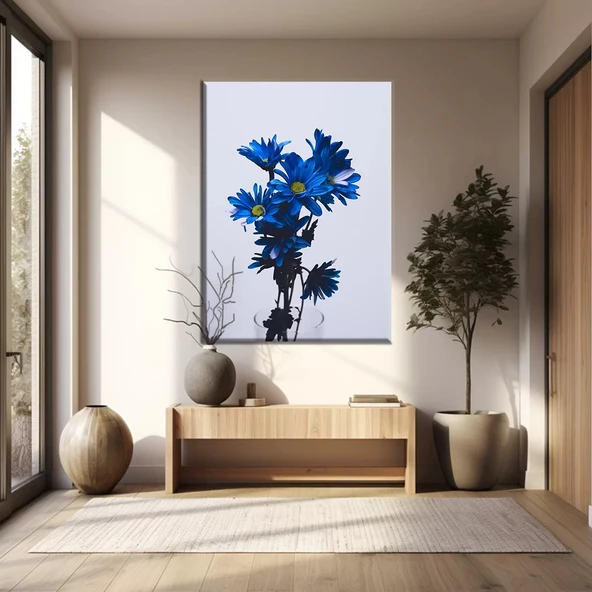 Mavi Çiçekli Kanvas Tablo ürün görseli