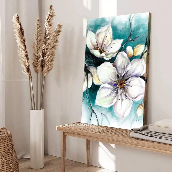 İnci Çiçekleri Kanvas Tablo - Resim 3