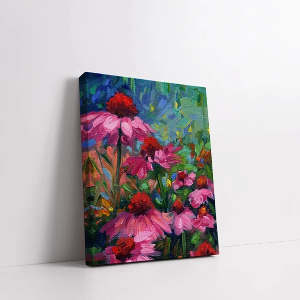 Manzara Çiçekler Kanvas Tablo - Resim 3