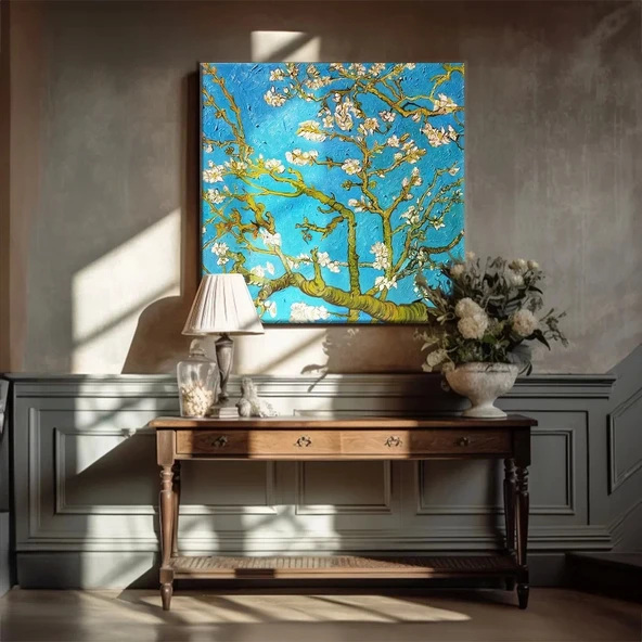 Çiçek Açan Badem Çiçekleri Kanvas Tablo ürün görseli