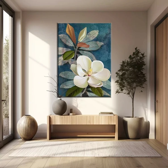 Beyaz Lotus Kanvas Tablo ürün görseli