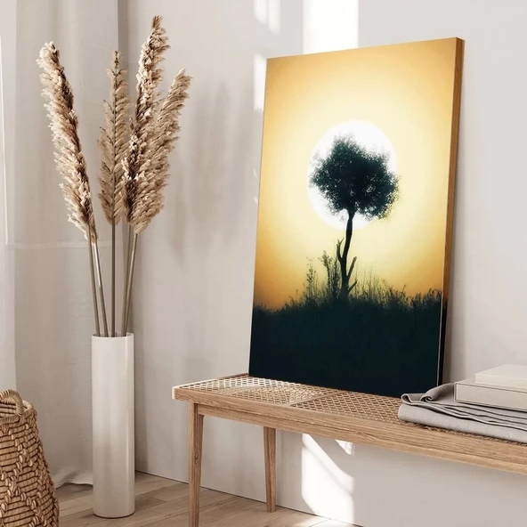 Yalnız Ağaç Kanvas Tablo - Resim 3