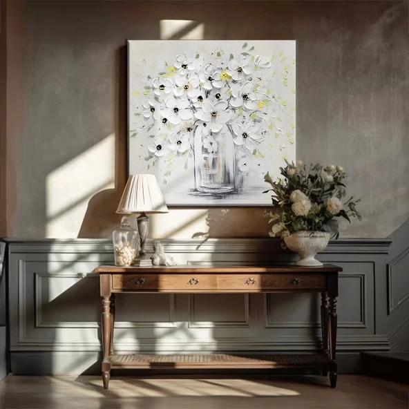 Vazodaki Papatyalar Kanvas Tablo ürün görseli