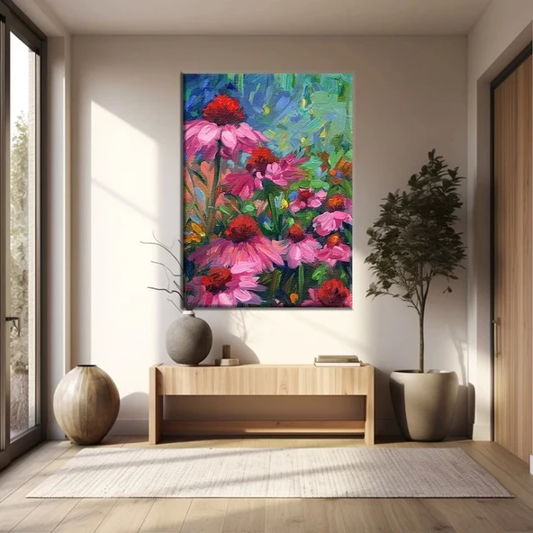 Manzara Çiçekler Kanvas Tablo ürün görseli