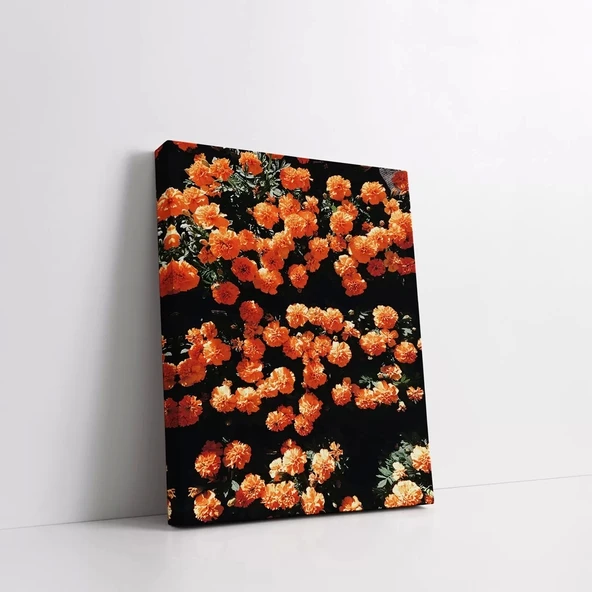 Turuncu Çiçekler Kanvas Tablo - Resim 2