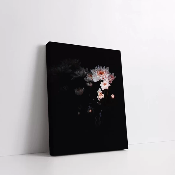 Soyut Beyaz Çiçek Kanvas Tablo - Resim 2