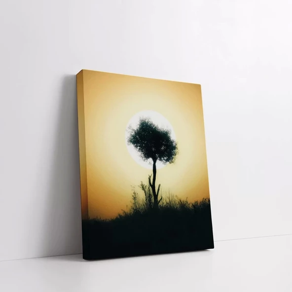 Yalnız Ağaç Kanvas Tablo - Resim 2