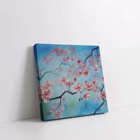 Pembe Çiçekler Kanvas Tablo - Resim 2