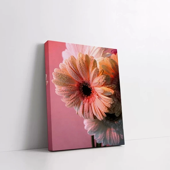 Pembe Çiçek Kanvas Tablo - Resim 2