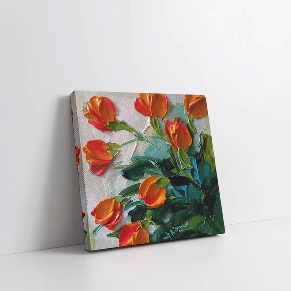 Turuncu Laleler Kanvas Tablo - Resim 2