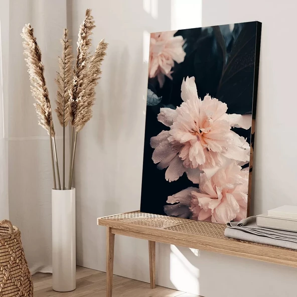 Pembe Çiçek Kanvas Tablo - Resim 3