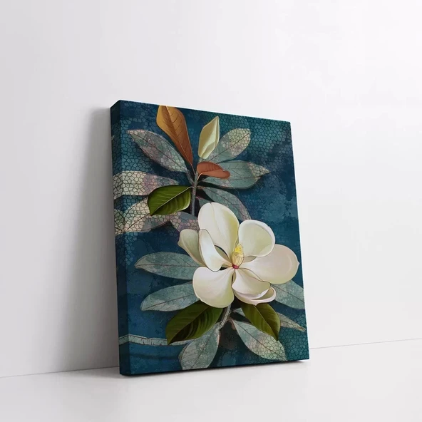 Beyaz Lotus Kanvas Tablo - Resim 2