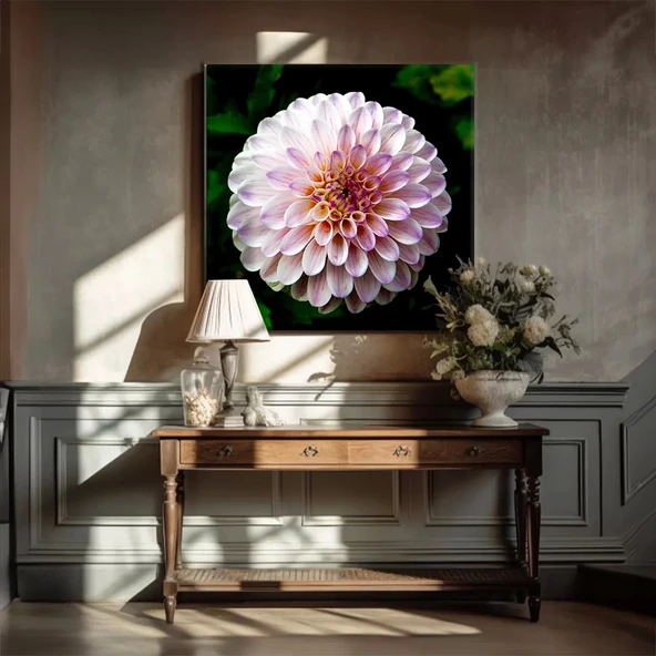 Pembe Yıldız Çiçeği Kanvas Tablo ürün görseli