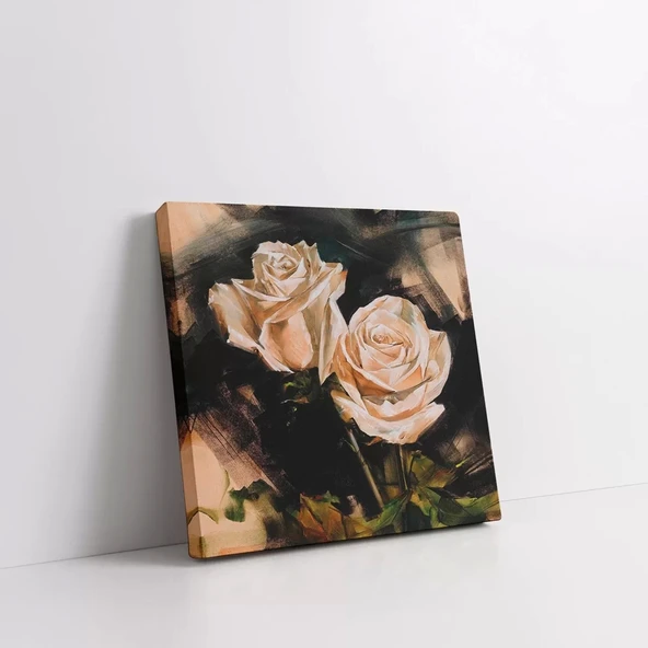 Dekoratif Pembel Güller Kanvas Tablo ürün görseli