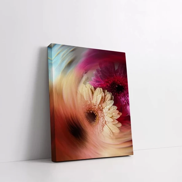 Soyut Çiçekler Kanvas Tablo - Resim 2
