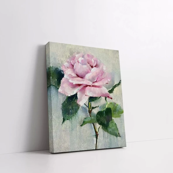 Pembe Gül Kanvas Tablo - 3