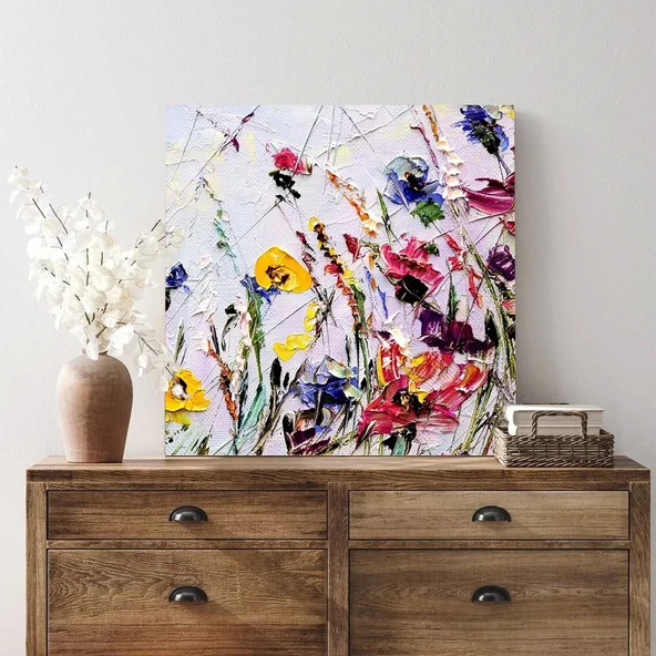 Çiçek Bahçesi Kanvas Tablo - Resim 3