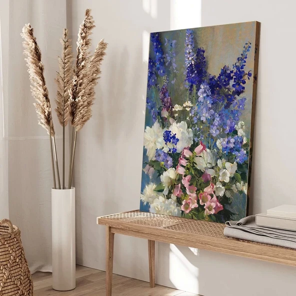 Orkide ve Menekşe Kanvas Tablo - Resim 3