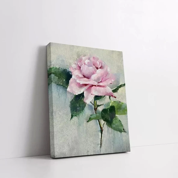 Pembe Gül Kanvas Tablo - Resim 2