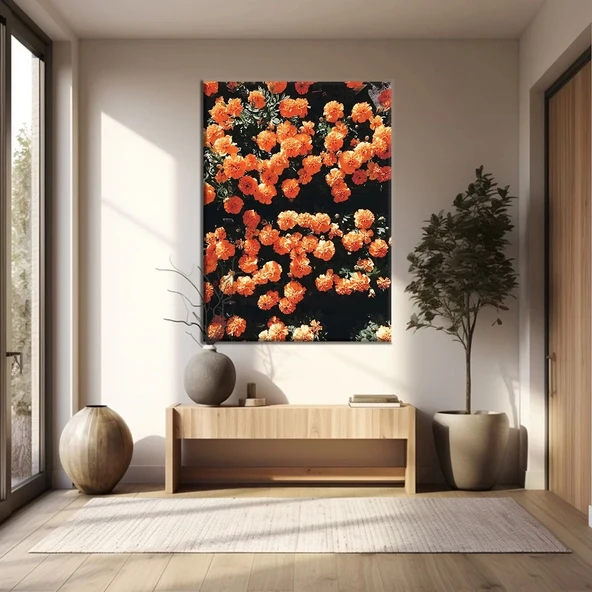 Turuncu Çiçekler Kanvas Tablo ürün görseli