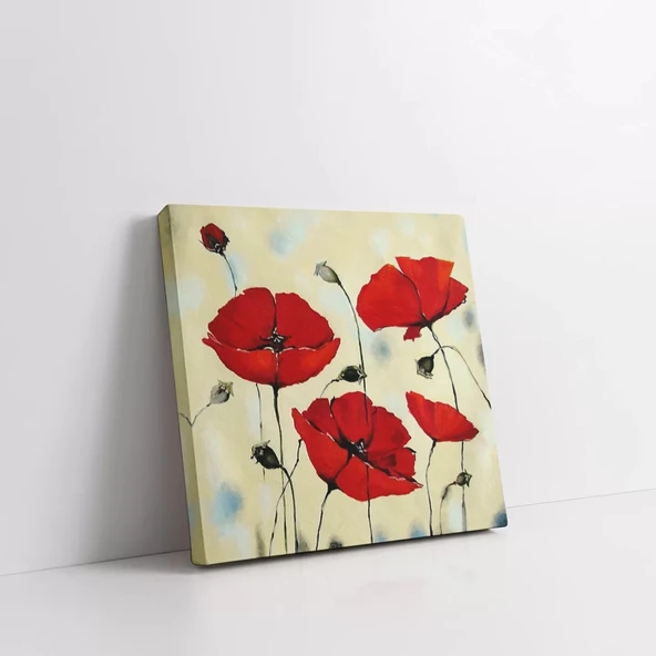 Kırmızı Karanfiller Kanvas Tablo - Resim 2