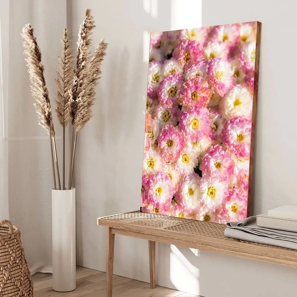 Pembe Çiçekler Kanvas Tablo - Resim 3