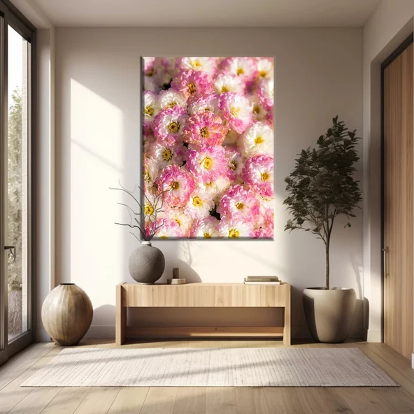 Pembe Çiçekler Kanvas Tablo ürün görseli