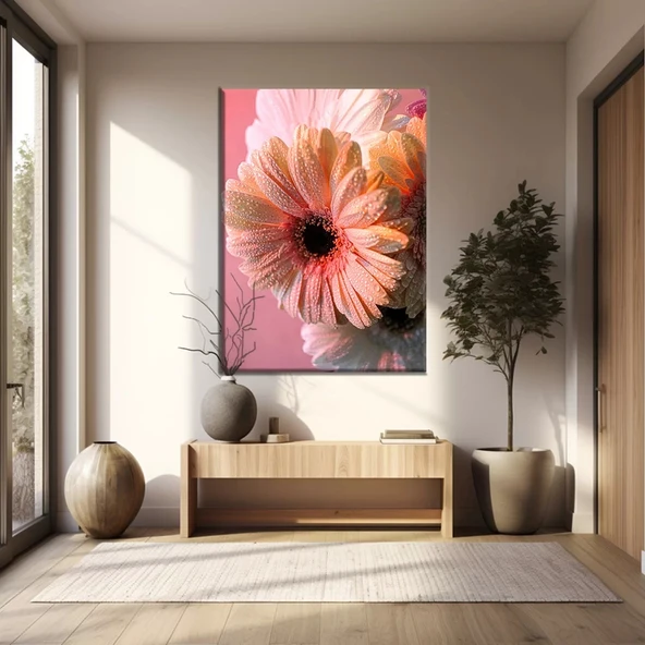 Pembe Çiçek Kanvas Tablo ürün görseli