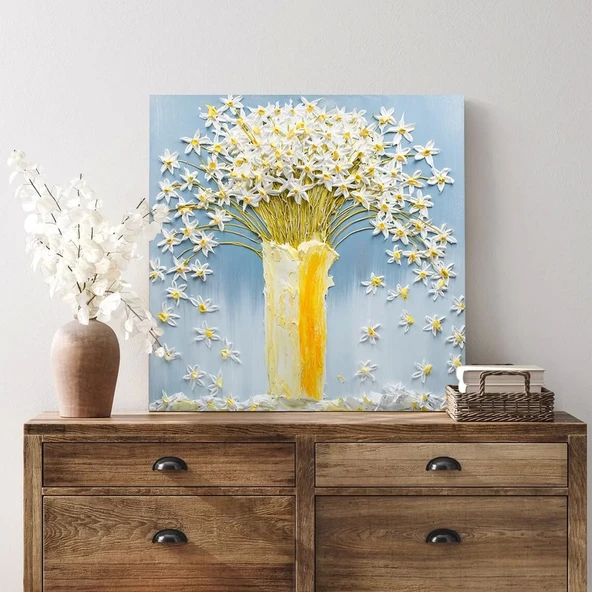 Vazgodaki Papatyalar Kanvas Tablo - Resim 3