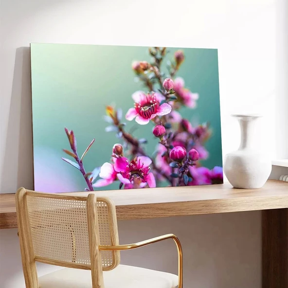 Kiraz Çiçekleri Kanvas Tablo - Resim 3