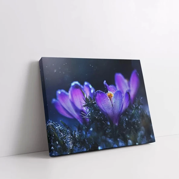 Lila Çiçekler Kanvas Tablo - Resim 2