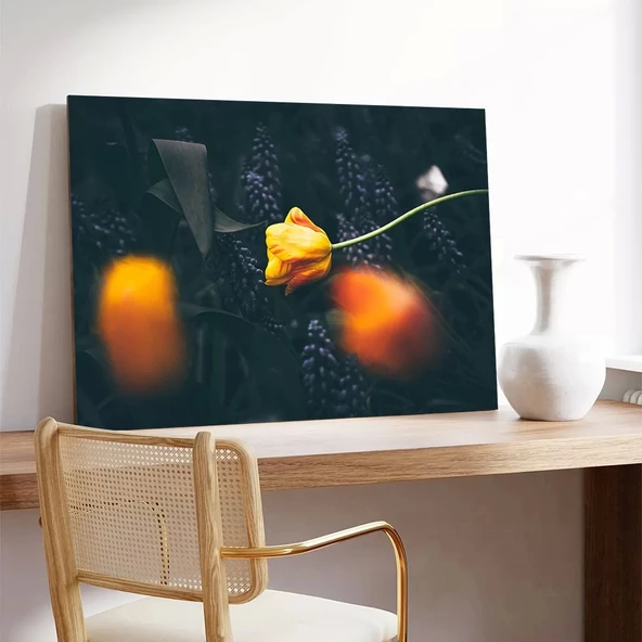 Soyut Sarı Lale Kanvas Tablo - Resim 3