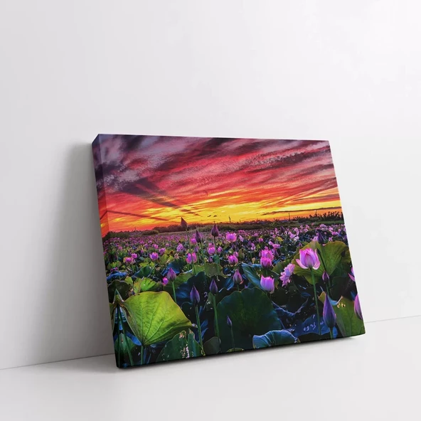 Menekşe Bahçesi Kanvas Tablo - Resim 2