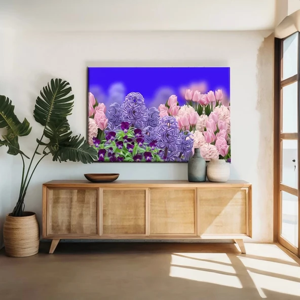 Lale Çiçek Aranjmanı Kanvas Tablo ürün görseli