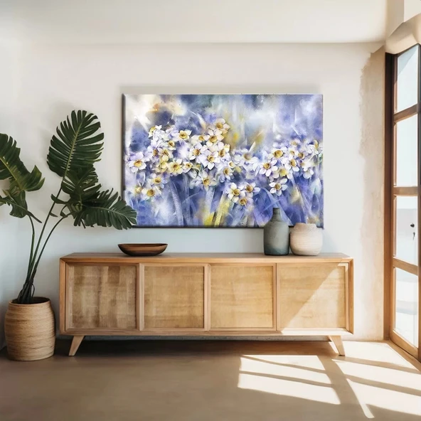 Soyut Papatya Bahçesi Kanvas Tablo ürün görseli