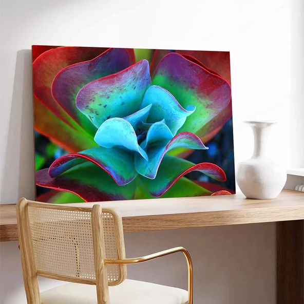 Neon Gül Kanvas Tablo - Resim 3