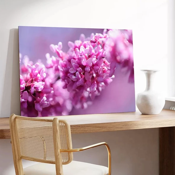 Lila Rengi Çiçekler Kanvas Tablo - Resim 3
