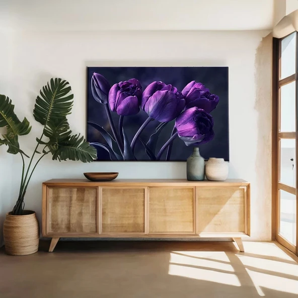 Mor Laleler Kanvas Tablo ürün görseli