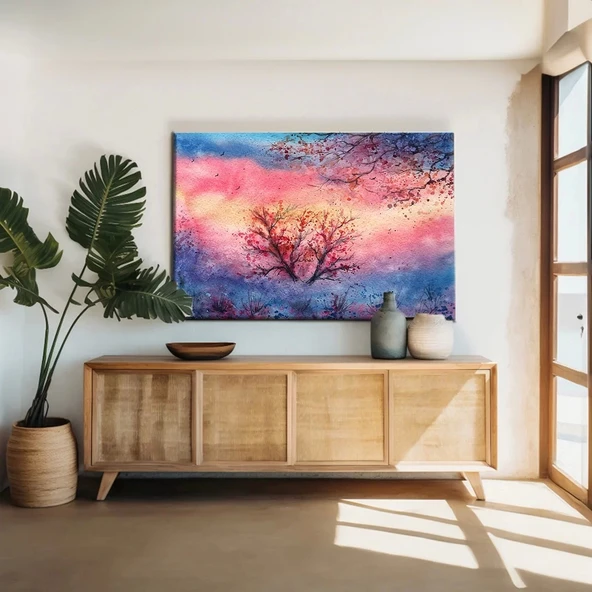 Orman ve Çiçek Manzarası Kanvas Tablo ürün görseli