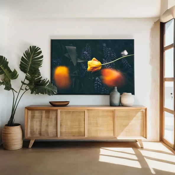 Soyut Sarı Lale Kanvas Tablo ürün görseli