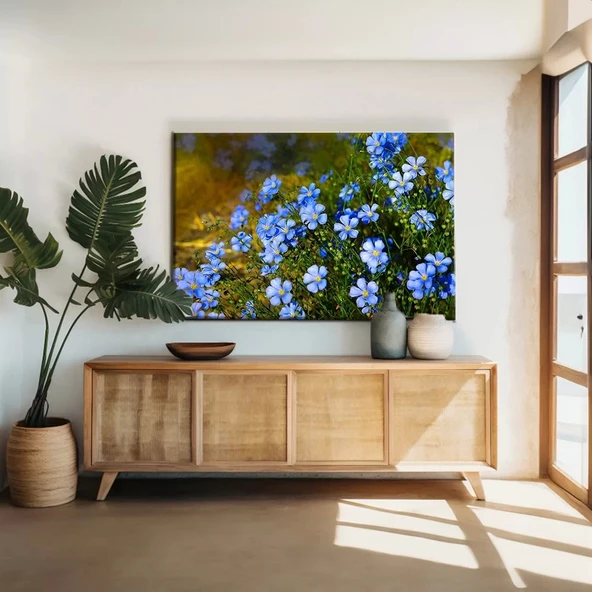 Mavi Çiçek Tarlası Kanvas Tablo ürün görseli