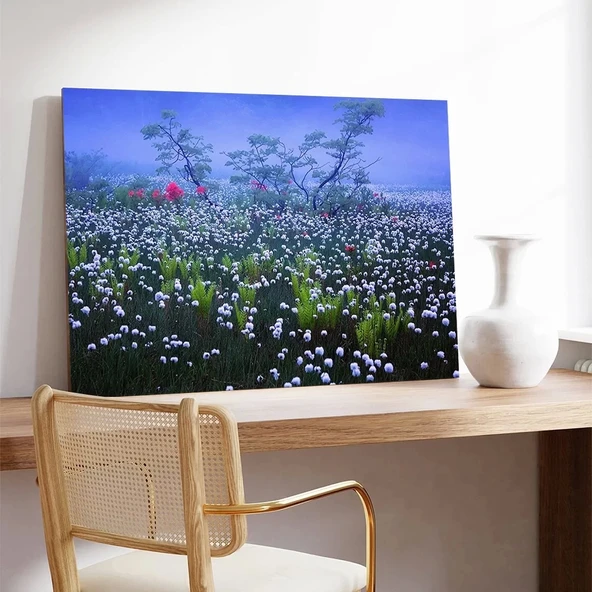 Tarlada Kır Çiçekleri Kanvas Tablo - Resim 3