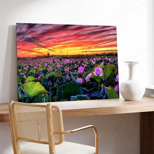 Menekşe Bahçesi Kanvas Tablo - Resim 3