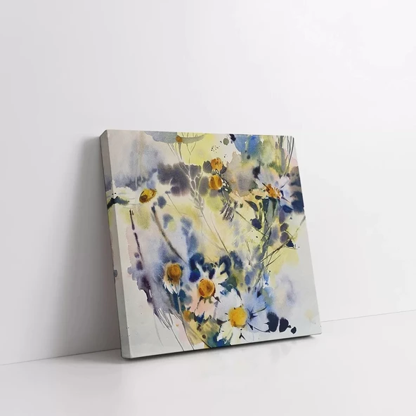 Mavi Çiçekler Kanvas Tablo - Resim 2