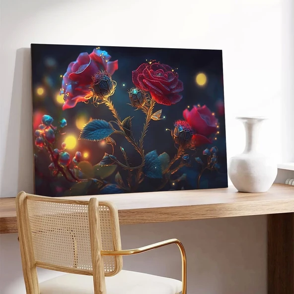 Canlı Güller Kanvas Tablo - Resim 3