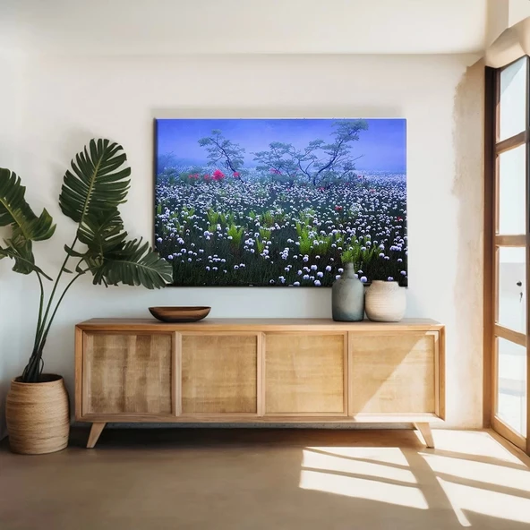 Tarlada Kır Çiçekleri Kanvas Tablo ürün görseli